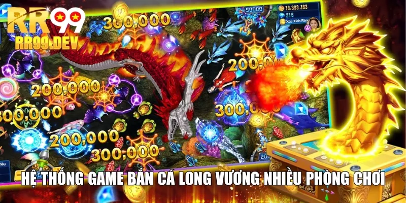 Hệ thống game săn cá Long Vương nhiều phòng chơi