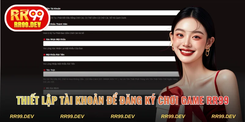Thiết lập tài khoản để đăng ký chơi game